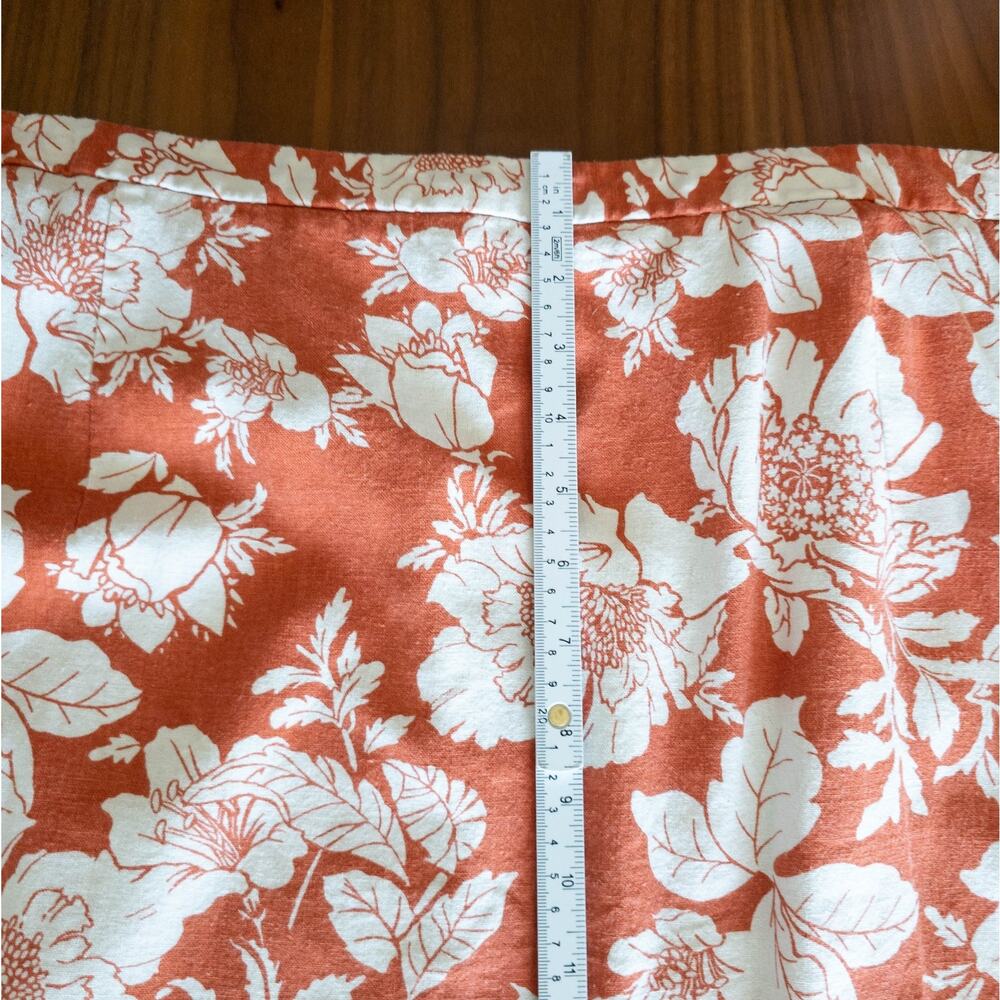 Old Navy Womens SIZE XXL‎ Red Rust Linen Blend Tropical Floral Maxi Skirt - Picture 6 of 10